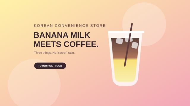 Editorial illustration of ice, yellow milk and coffee layered in a clear cup