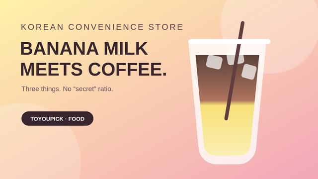 Editorial illustration of ice, yellow milk and coffee layered in a clear cup