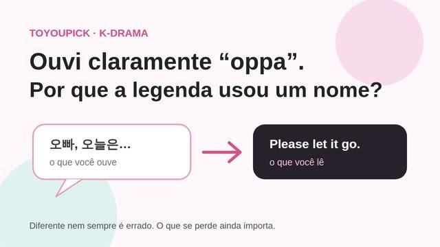 Gráfico mostrando uma fala coreana virando uma legenda mais curta em inglês