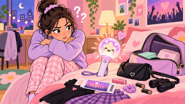 A fan wondering whether to pack another group’s lightstick the night before a concert