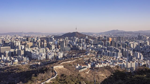 仁王山から眺めたソウル市街